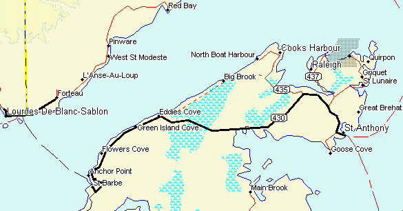 CarteDeLaSectionNordDeTerre-Neuve et sud du Labrador
